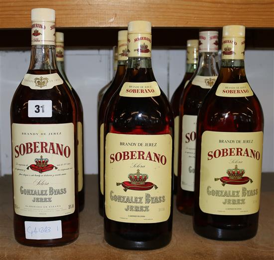 9 bottles of mixed spirits